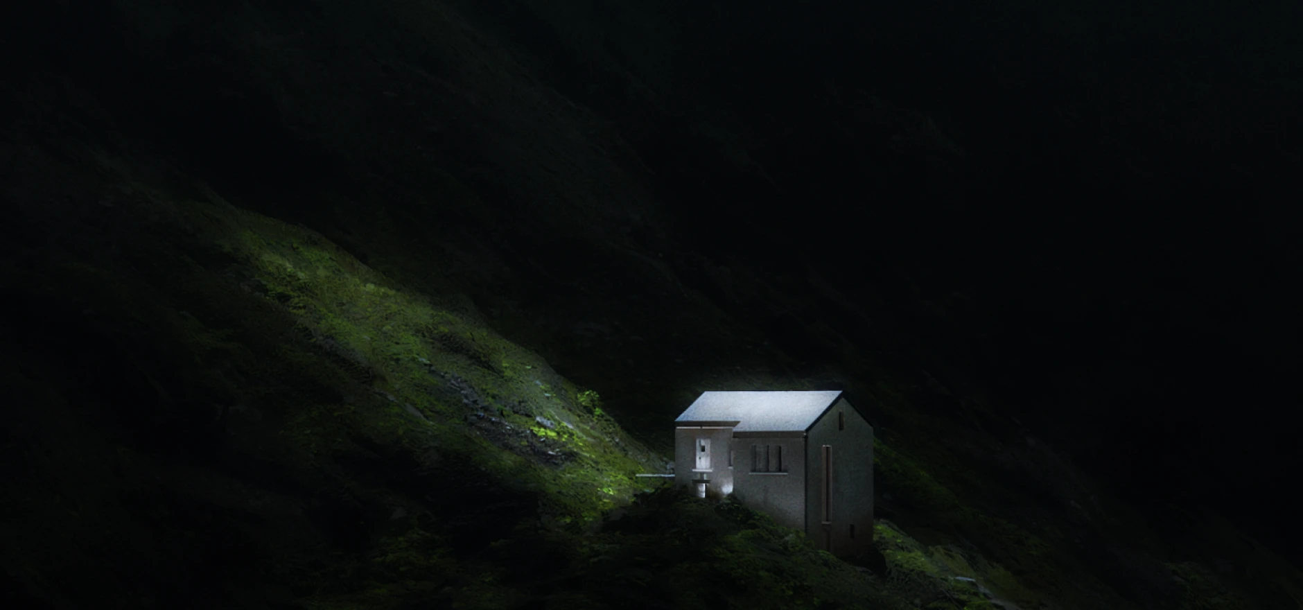 Refined property image with disciplined light and dark terrain context.